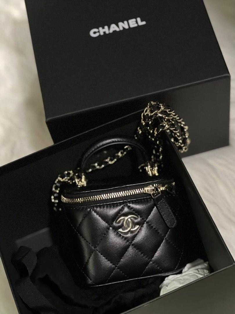 Chanel mini vanity handle black, Luxury, Bags & Wallets on Carousell