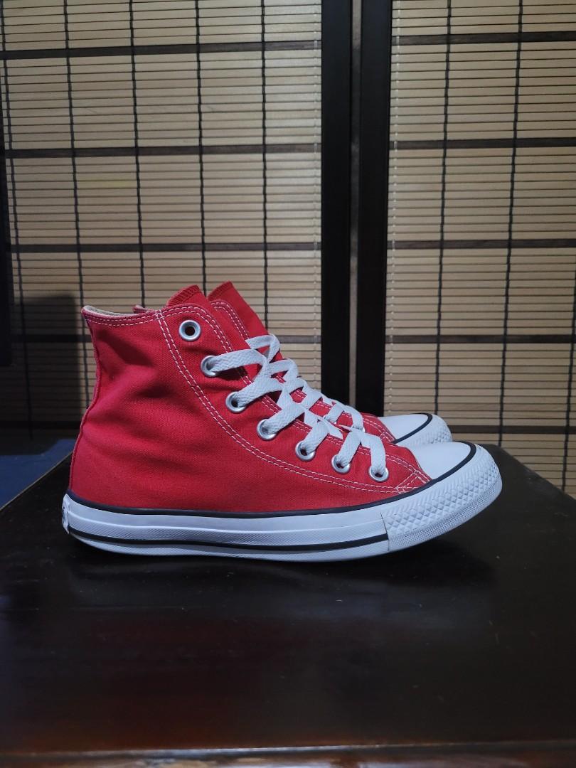 red and black converse