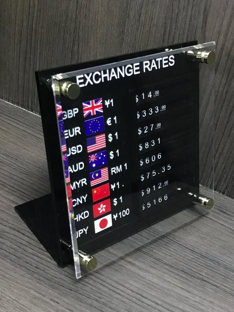 Currency Board currency converter board with interchangeable numbers ...