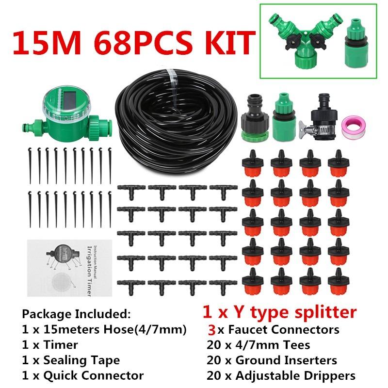 DIY Timing Automatic Garden Drip Irrigation System Plant Flower ...