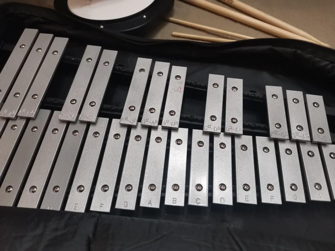 Eastar glockenspiel and drum pad, lyre, Hobbies & Toys, Music & Media