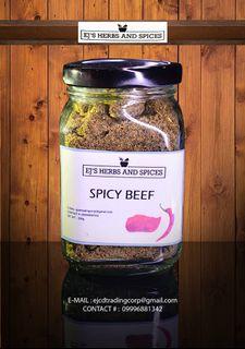 EJs Herbs and Spices SPICY BEEF 200G in Square Glass Jar (We have more than 100++ Spices in our Lazada and Shopee Stores!!!)