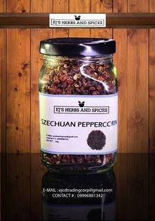 EJs Herbs and Spices SZECHUAN PEPPERCORN 110G in Square Glass Jar (We have more than 100++ Spices in our Lazada and Shopee Stores!!!)