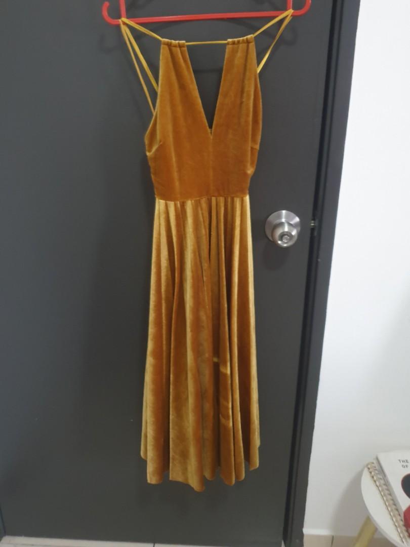 Gold velvet dress forever 21 clearance