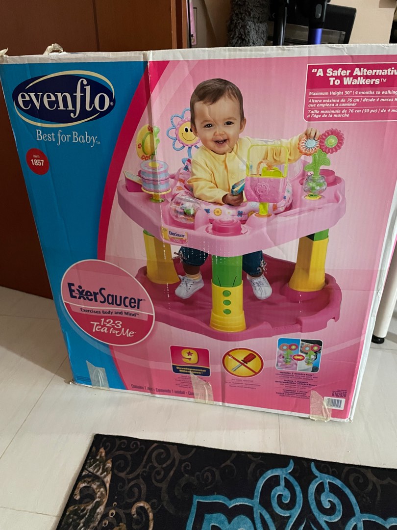 Exersaucer 123 tea for me pink Babies Kids Infant Playtime