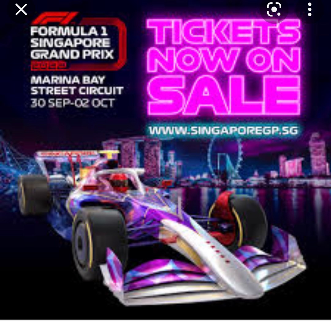 F1 Singapore Grand Prix 2 Oct 2022 Stamford Tickets And Vouchers Event