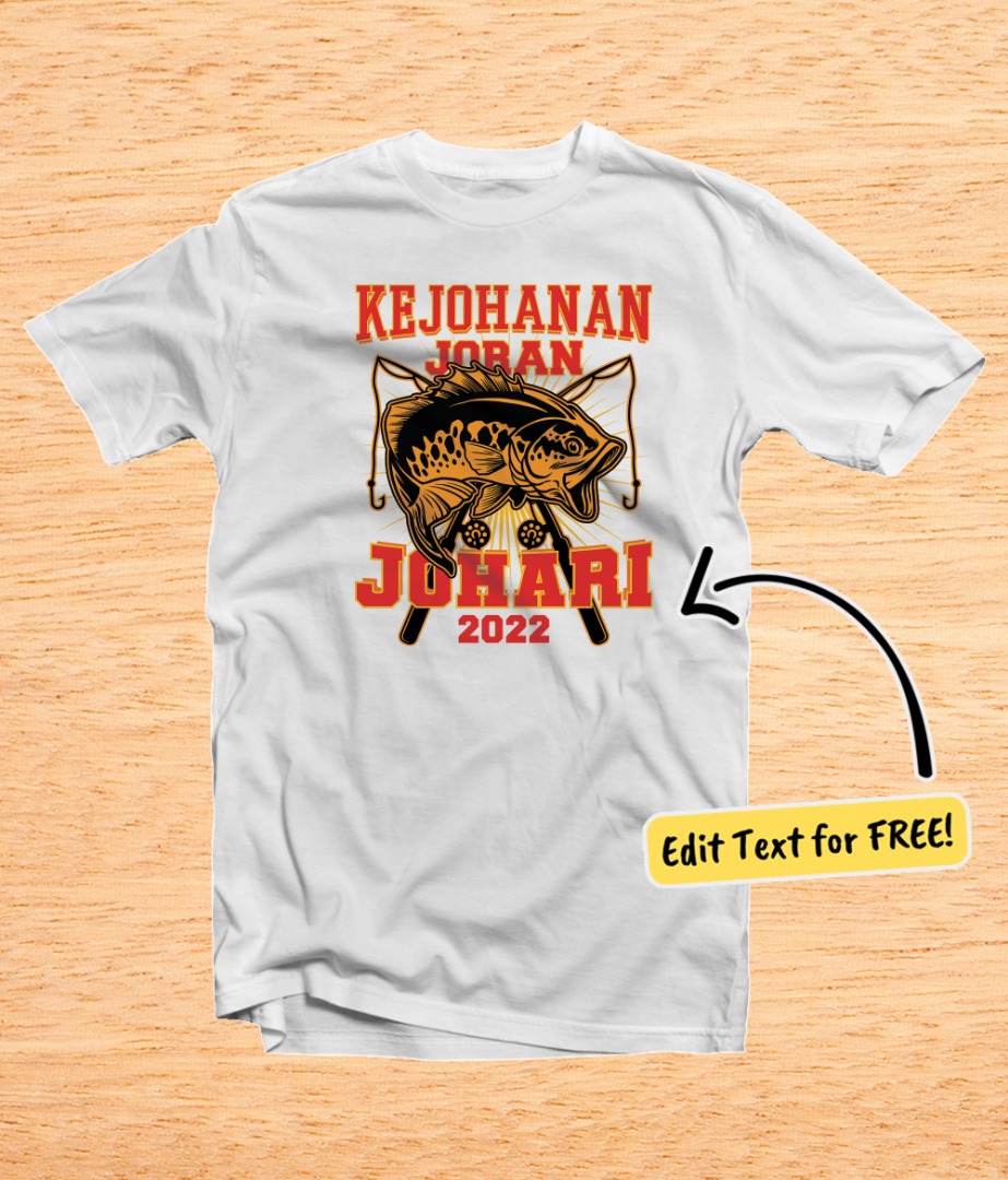 Fishing Hobby Kaki Pancing Memancing Custom Design Premium Cotton T-shirt