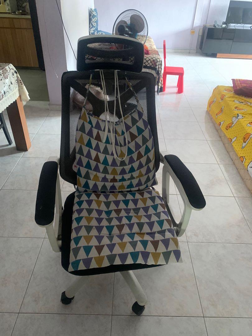 Foldable table and office chair for sale, Furniture & Home Living