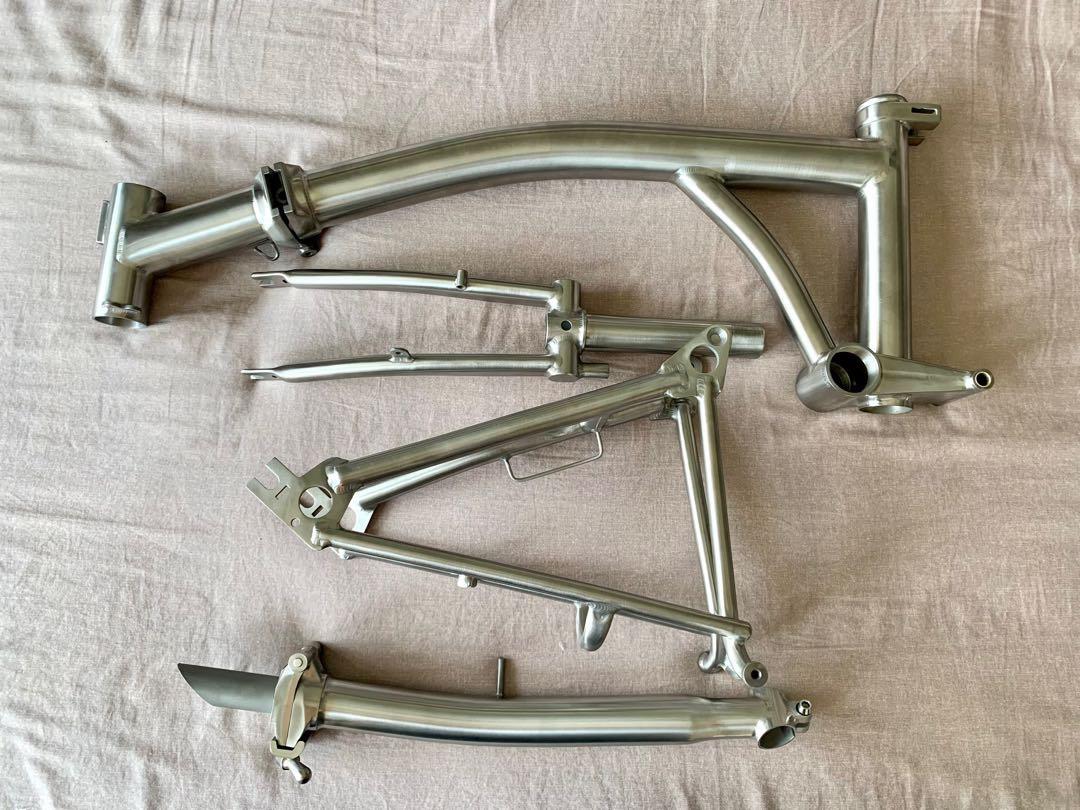 Full titanium Frame triangle fork stem Brompton design pikes 3 sixties aceoffix foldies
