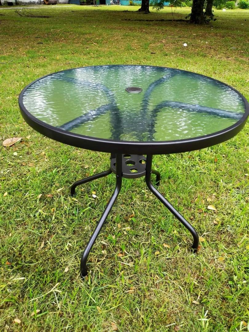 GARDEN SET TABLE WITH UMBRELLA, Furniture & Home Living, Outdoor