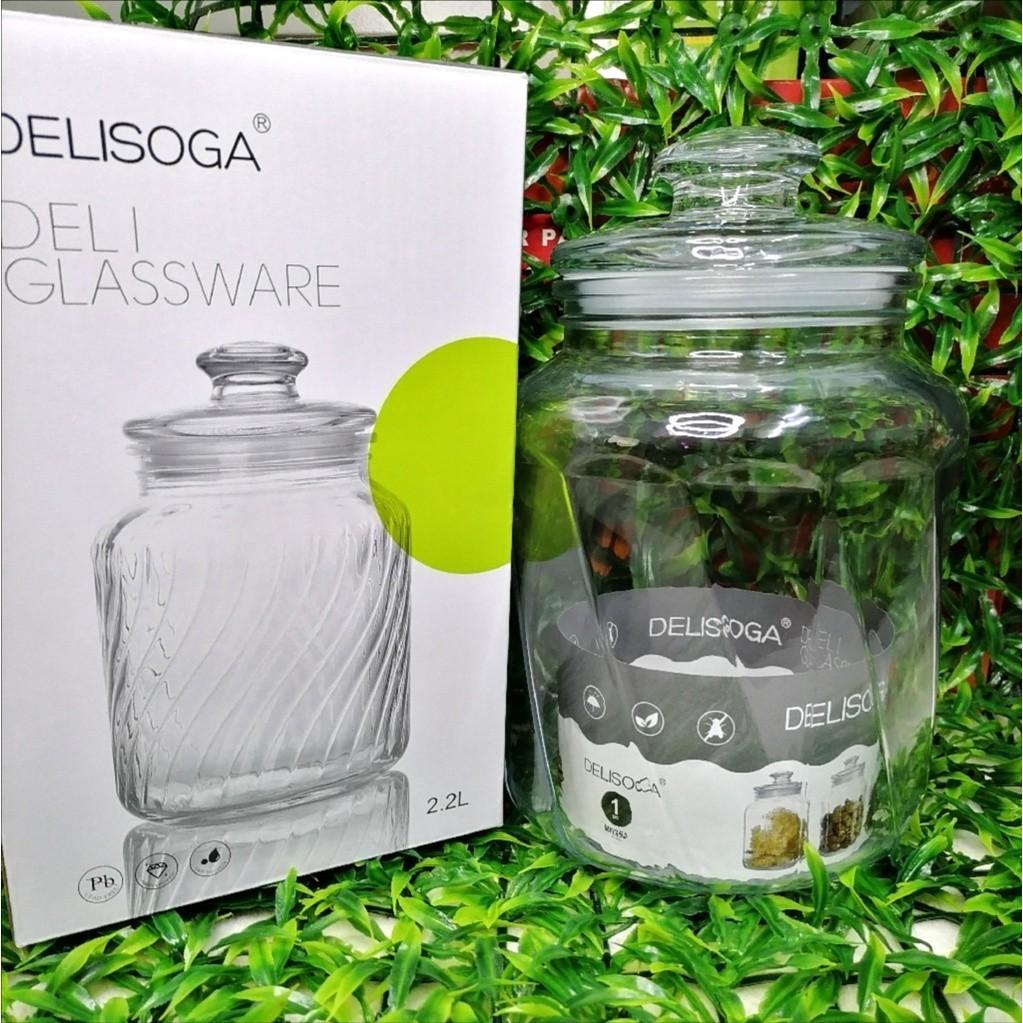 Glass Jars Airtight 2.2L, Furniture & Home Living, Kitchenware