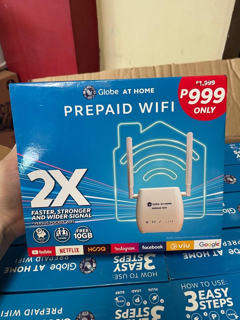 Globe Prepaid WIFI (Category: Networking) located in Manila. Submitted by vintage.box (Listing ID 1181986546, Image 1). Description: Promo!!!! SUPER BIG SALE!!! GLOBE At Home Prepaid Wifi open for bulk order Can connect to 10 devices Broadband signal 20 meters coveraged 2x faster, stronger, wider signal than globe prepaid wifi Just plug, load and surf Globe apps, GLOBE AT HOME MONITORING OF LOAD BUILT IN PROMOS BUILT SIM LIMITED STOCKS ONLY Text 