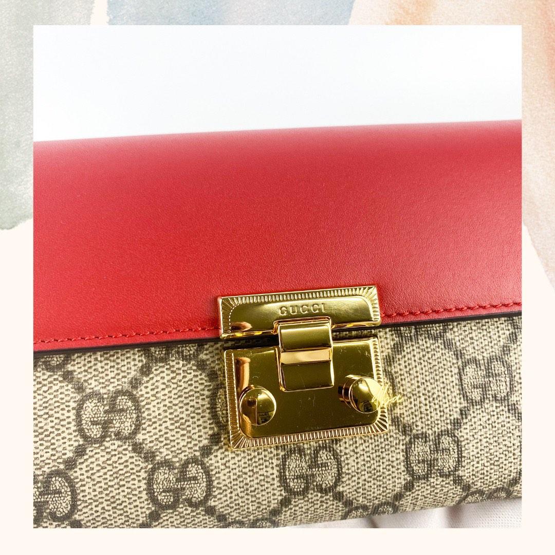 Gucci Supreme Monoblock Padlock Continental Wallet on Chain (WOC