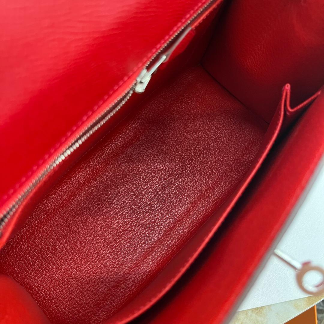Hermès Rouge Casaque Epsom cm Kelly Sellier- 25 cm PHW