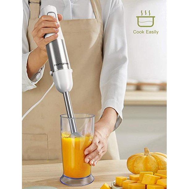 Homgeek 6 Speed Immersion Hand Blender, 5in1 Stainless Steel Stick