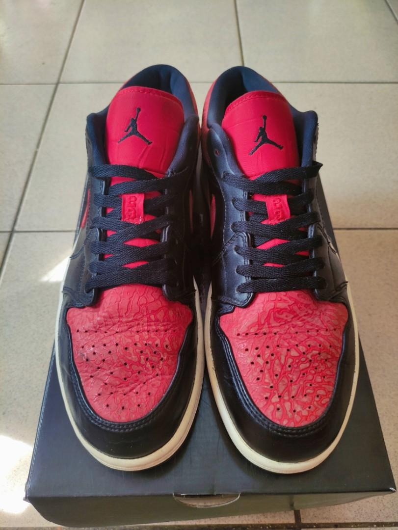 Jordan 1 Low Bred Elephant print, Men's Fashion, Footwear, Sneakers on