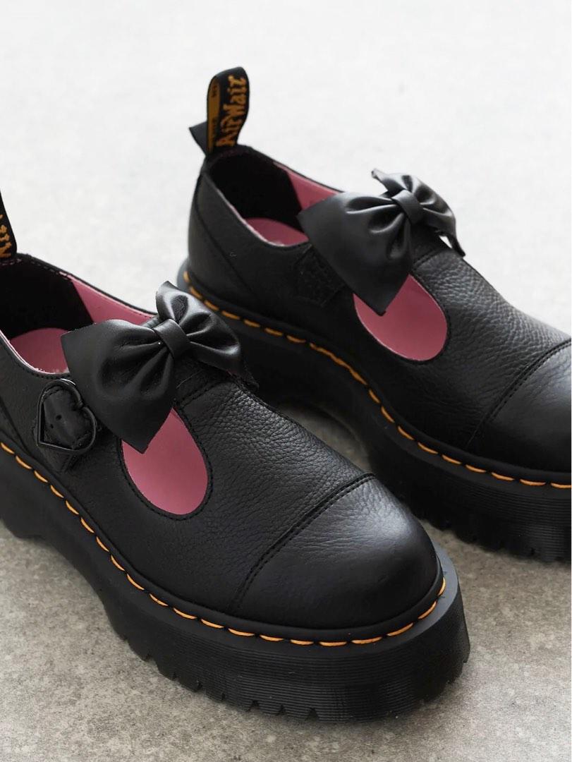 Lazy oaf x dr. martens 厚底蝴蝶結mary jane皮鞋日本中古品代購size 38, 女裝, 鞋, 平底鞋- Carousell