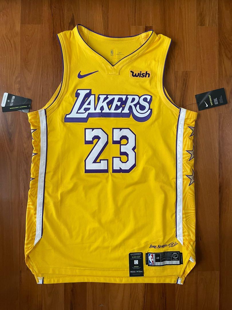 100% Authentic Lebron James Nike Lakers Mixtape City Jersey Size
