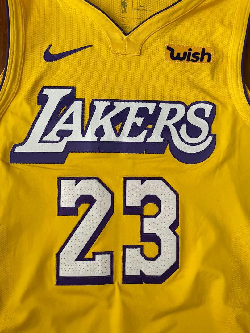 Nike LeBron James #23 Swingman Jersey Los Angeles Lakers NBA Wish Patch Sz  48