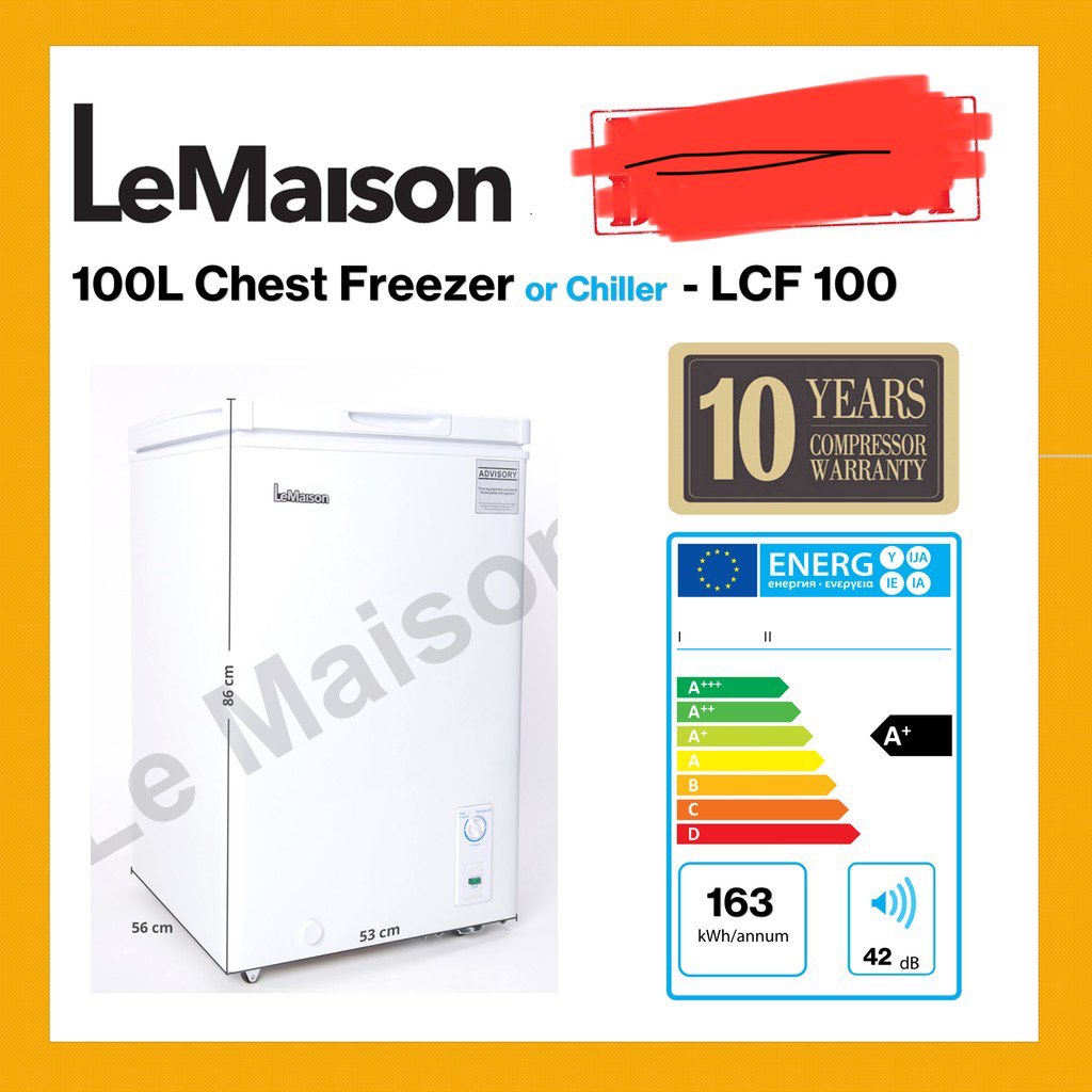 LeMaison 100L Chest Freezer, small freezer, Chiller, TV & Home Appliances, Kitchen Appliances