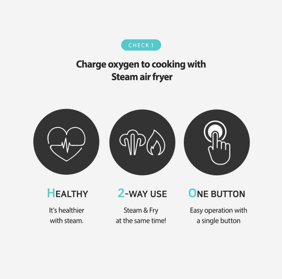 Lock and lock air fryer with steam function, TV & Home Appliances