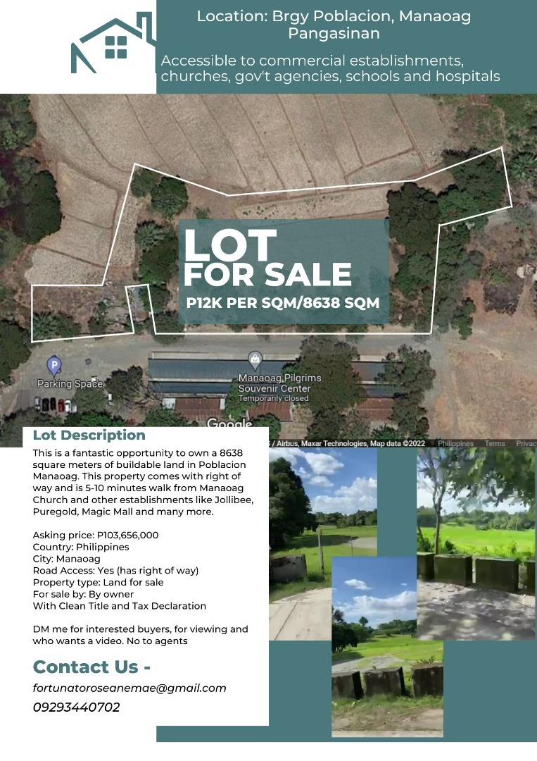 Lot for Sale Manaoag Pangasinan, Property, For Sale, Lot on Carousell