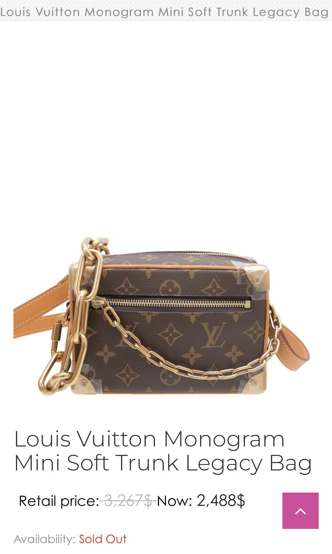 Authentic Louis Vuitton Mini Soft Trunk Legacy Brown Monogram, Luxury, Bags  & Wallets on Carousell