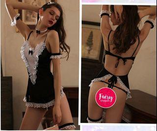 Maid Cosplay Lingerie (+ Neck band + Wrist band + G string +Thigh bow) Sleepdress Nightdress Sleepwear Nightwear Nightie Nightgown Pyjamas Pajamas Evening Wear Evening Dress/Hen Party Gift/Hen Party Present