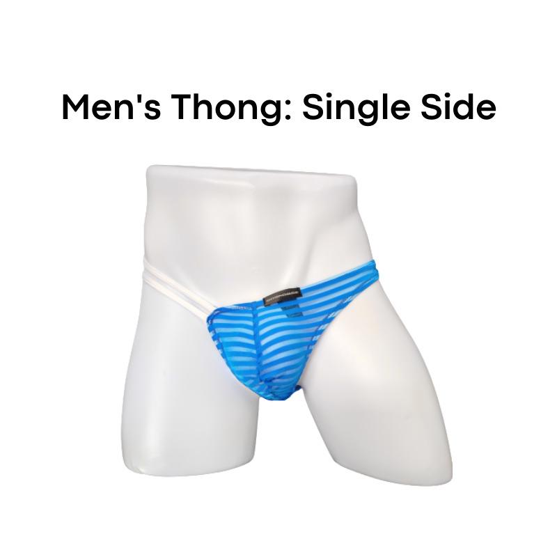 Men's Thong: Translucent Single Side Thong Underwear (Wowhomme