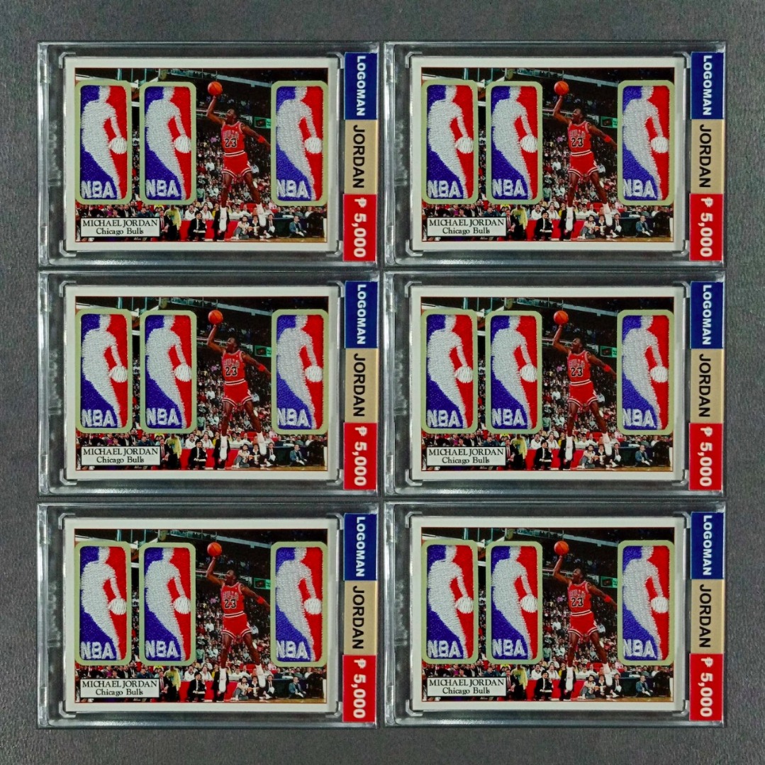 Michael Jordan Triple LOGOMAN REPRINT NBA Cards with Free Case