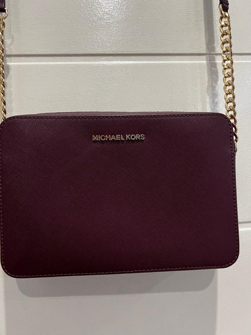 Michael kors jet set crossbody maroon sale