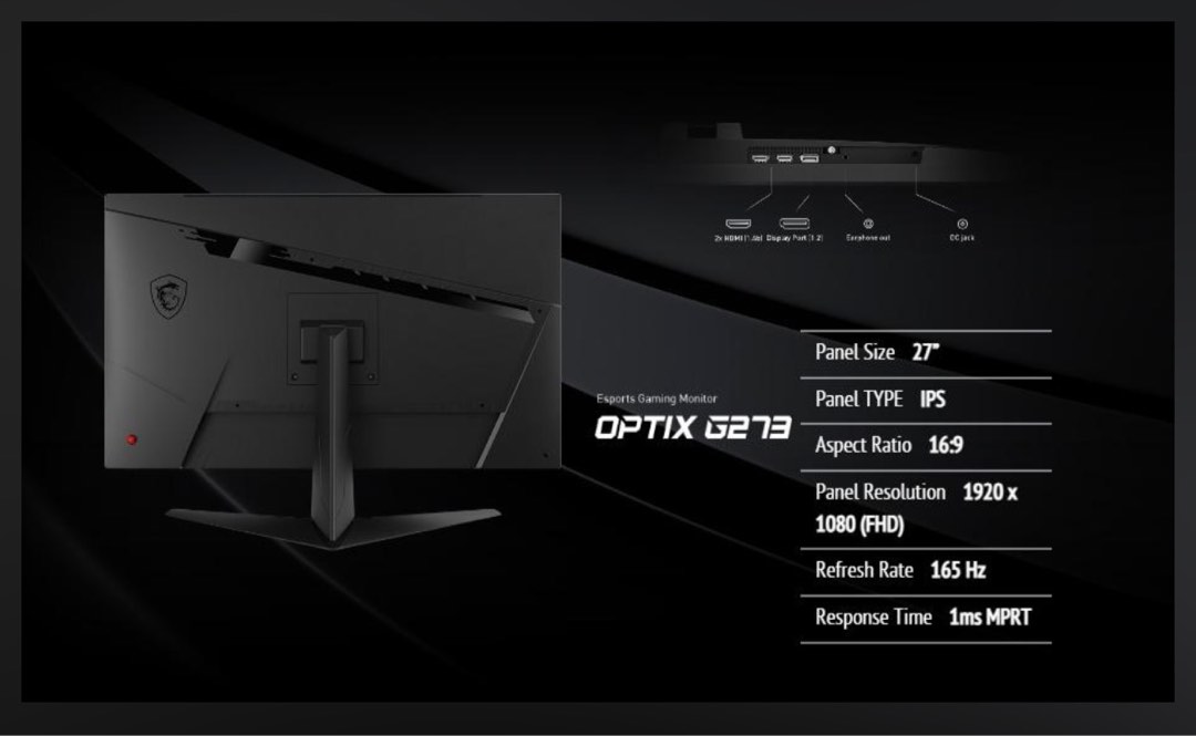 MSI OPTIX G273 165hz, Computers & Tech, Parts & Accessories, Monitor