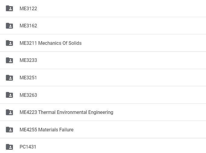 NUS Mechanical Engineering Notes & Course Module Package (Category: Everything Else) located in Singapore. Submitted by nuswriters (Listing ID 1182106792, Image 2). Description: All the modules listed (in the pictures): $38.00 Per module: $8.00 Download link will be provided once payment is made. ALL YOU NEED to do well in school. What we have, we provide..