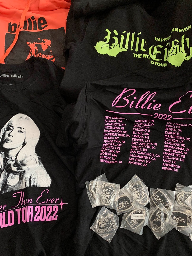 Official Billie Eilish Happier Than Ever The World Tour 2022 Merch, Men