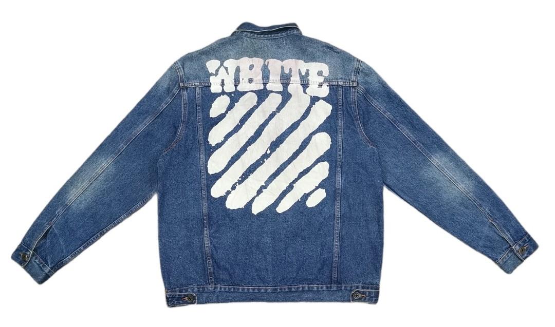 Off white outlet distressed denim jacket
