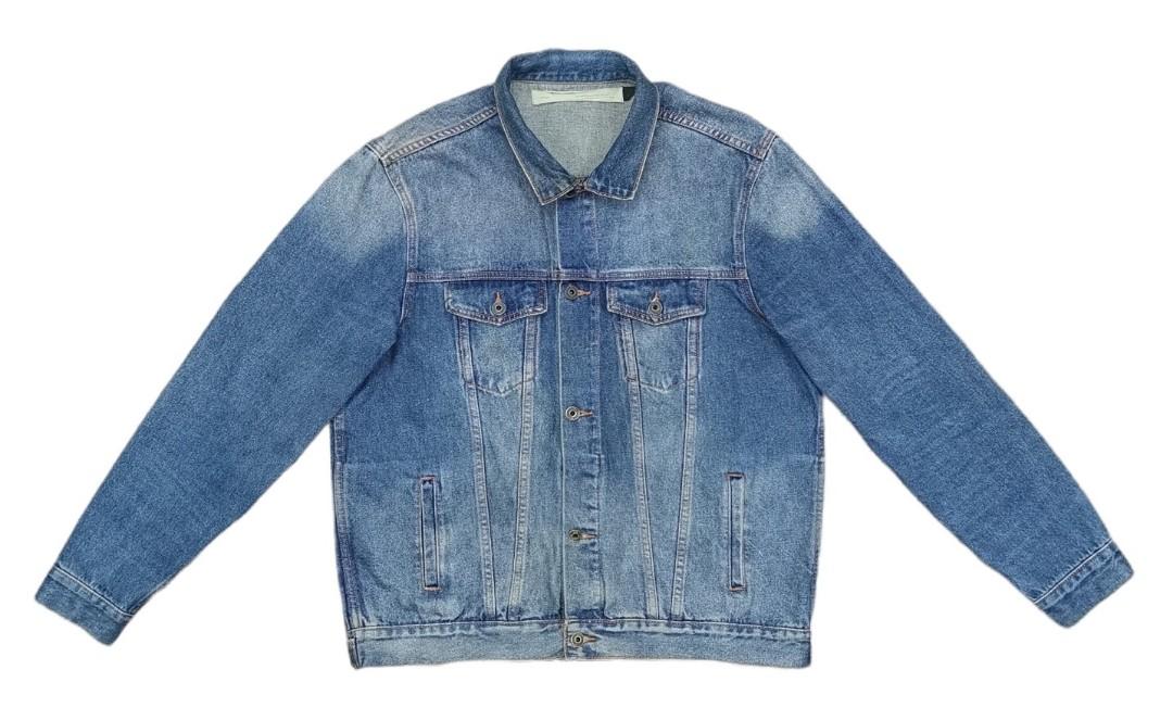 Off white on sale distressed denim jacket