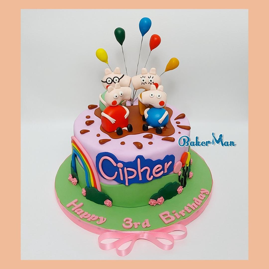 Peppa Pig Cake | Peppa Pig Theme Cake | Customize Fondant Cake, Food