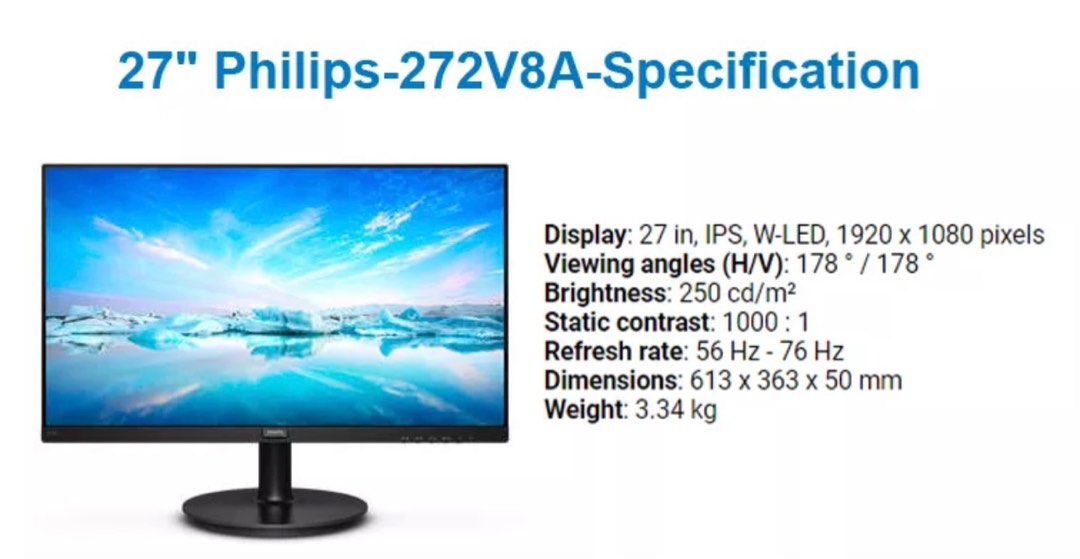 Philips Monitor 27" inch 272V8, Computers & Tech, Desktops on Carousell