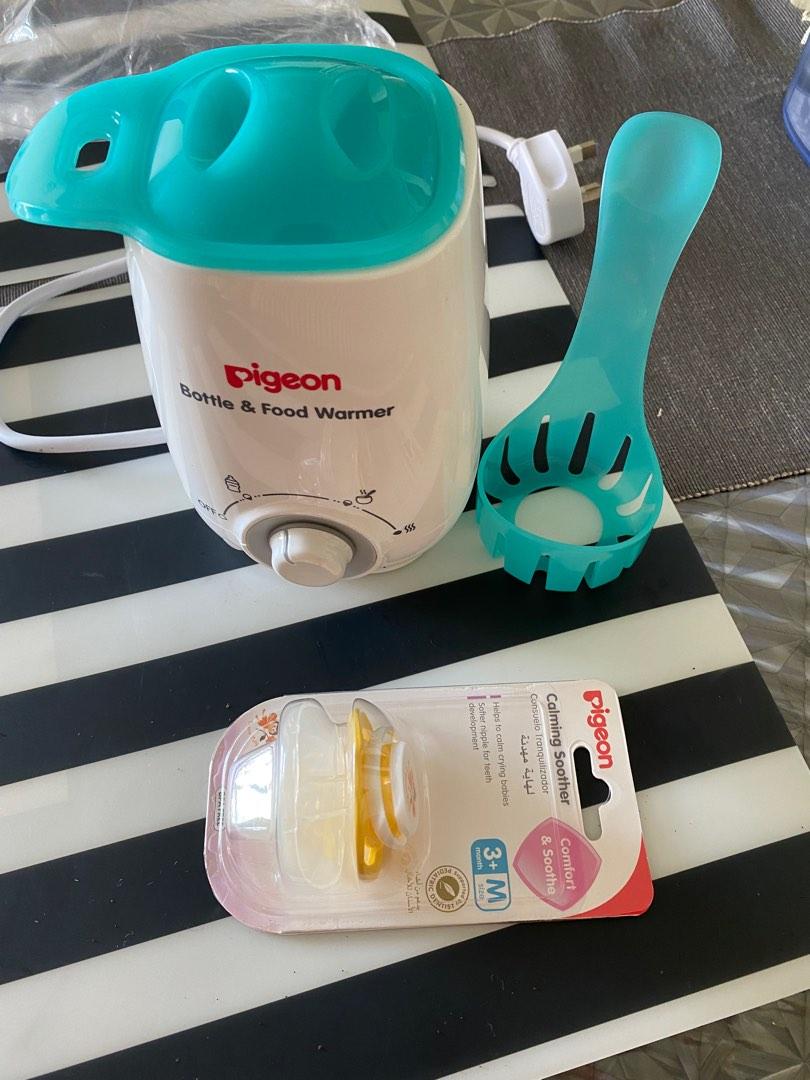 Pigeon bottle and food warmer. +. Calming soother, Babies & Kids