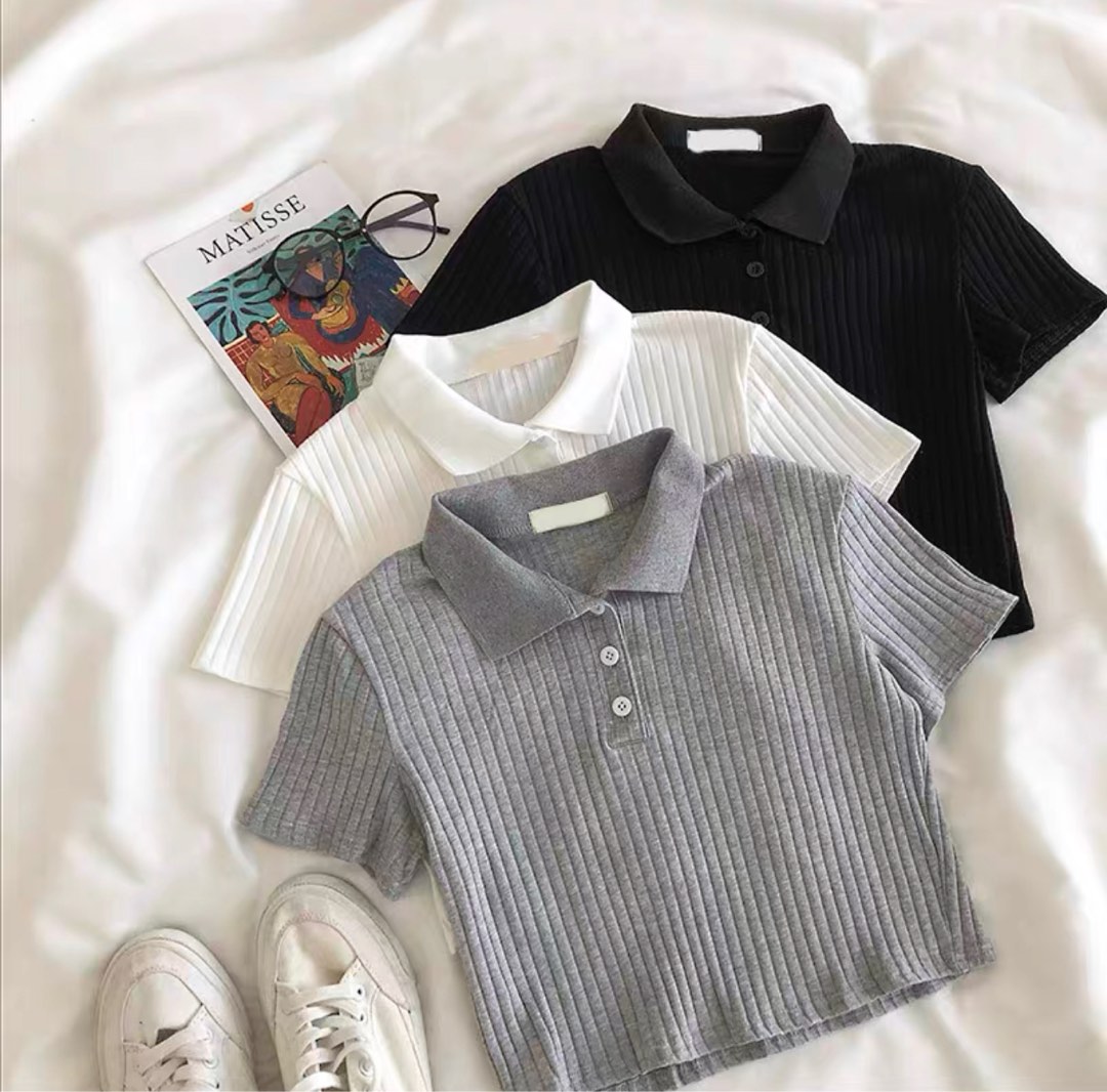 polo crop top, Women's Fashion, Tops, Shirts on Carousell