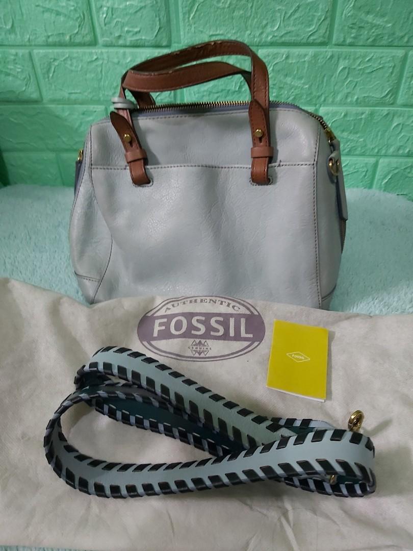 Preloved fossil rachel satchel horizon blue