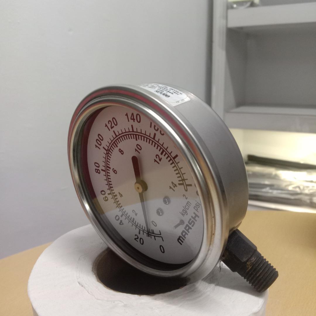 Pressure Gauge, MARSH 0 to 200 PSI with ISO 17025 accredited
