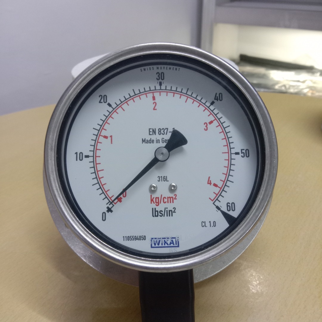 Pressure Gauge, WIKA 0 to 60 LBS with ISO 17025 Accredited Calibration