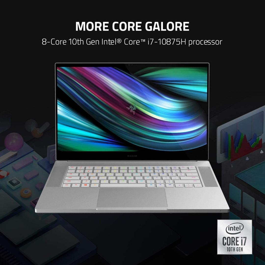 Razer Blade 15 Studio Edition Laptop 2020 Intel Core i7 10875H 8 Core NVIDIA Quadro RTX 5000 15.6 4K OLED Touch 32GB RAM 1TB SSD