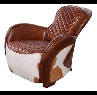 Saddle arm chair - Designer Piece (without ottoman)
