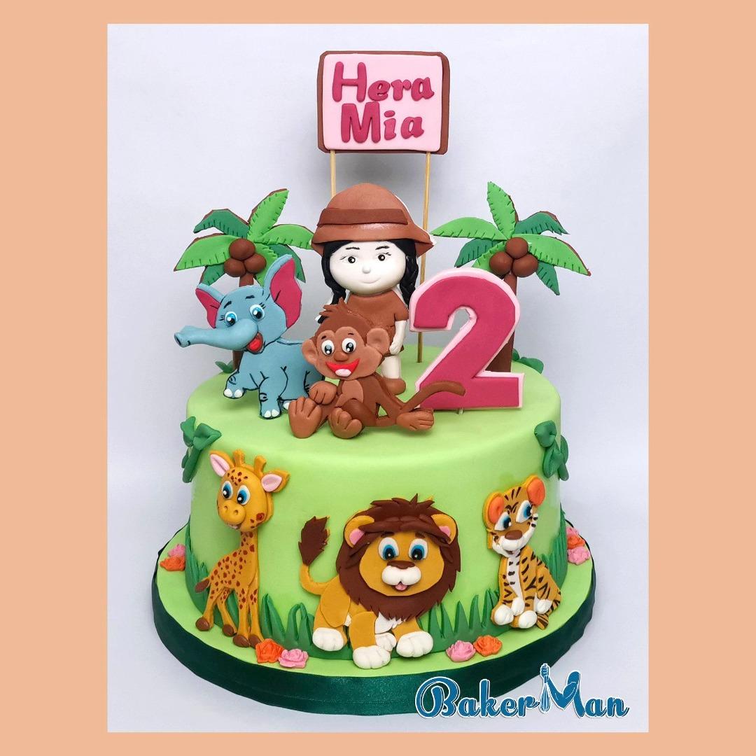Safari Cake Safari Theme Cake Customize Fondant Cake, Food & Drinks