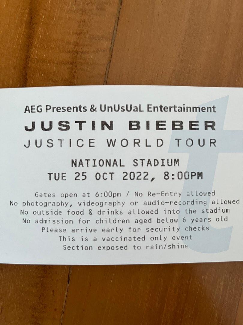 Wie Viel Kostet Ein Justin Bieber Ticket SG Justin Bieber 1x cat 4, Tickets & Vouchers, Event Tickets on Carousell