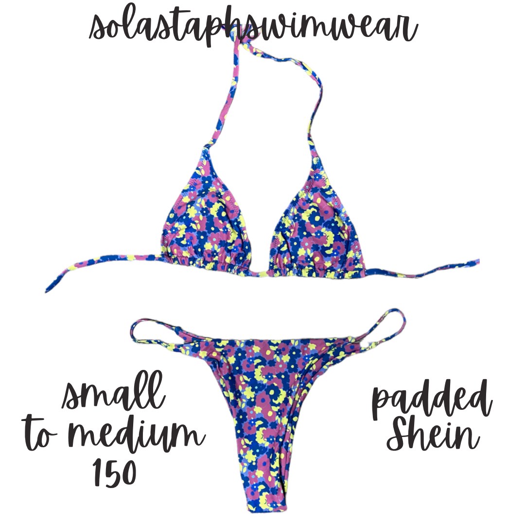 Shein Floral Triangle Bikini, Women's Fashion, Swimwear, Bikinis