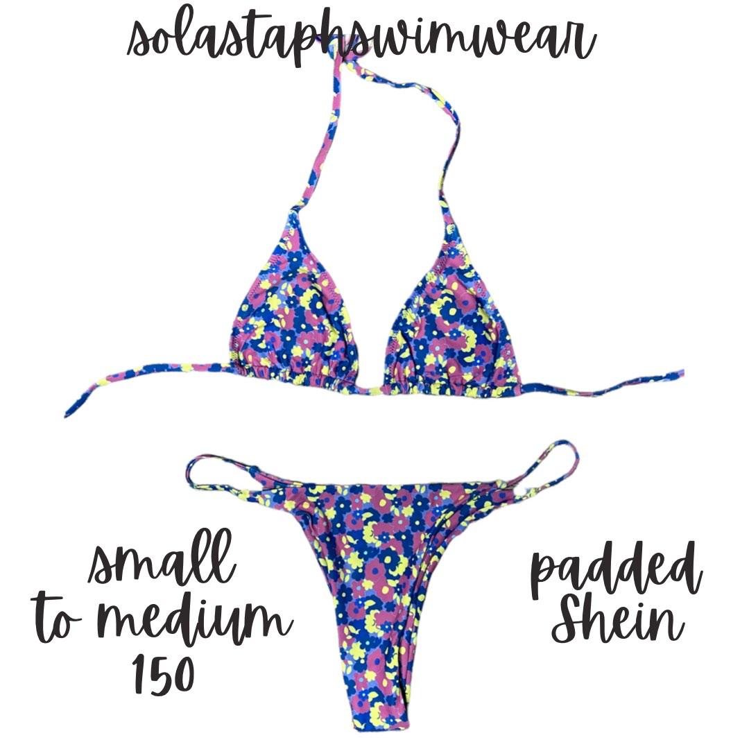 Shein Floral Triangle Bikini, Women's Fashion, Swimwear, Bikinis & Swimsuits on Carousell