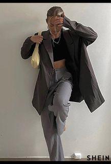 shein wide straight leg tailored formal pants